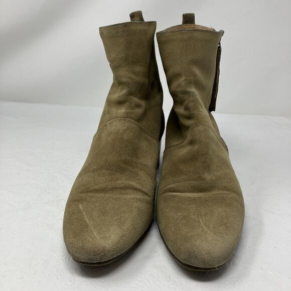 Banana Republic Bootie Boots Faux Suede Womens 7.5 M Taupe Beige Zip Ankle Vegan - Picture 6 of 12